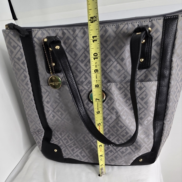 Tommy Hilfiger EUC tote bag double handles Large grey black - Picture 14 of 17